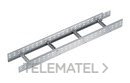 Bandeja metálica Megaband® tipo escalera con travesaños soldados de 100x300 mm con borde de seguridad y alta capacidad de carga, fabricada en acero, acabado galvanizado caliente GC. Longitud 3 m. con referencia 92034300 de la marca PEMSA.