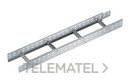 Bandeja metálica Megaband® tipo escalera con travesaños soldados de 100x450 mm con borde de seguridad y alta capacidad de carga, fabricada en acero, acabado galvanizado caliente GC. Longitud 3 m. con referencia 92034450 de la marca PEMSA.