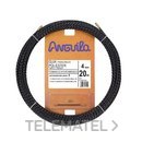 Pasacables poliéster triple trenza diámetro 4mm 20m negro con referencia 70400020 de la marca ANGUILA.