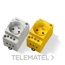 Toma de corriente para armarios eléctricos SERIE 7U, toma francesa, 16A, 230V AC, color amarillo con referencia 7U0182300002 de la marca FINDER.