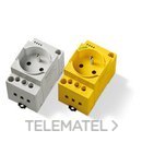 Toma de corriente para armarios eléctricos SERIE 7U, toma francesa, 16A, 230V AC, color amarillo (emb.1u) con referencia 7U0182300002PAS de la marca FINDER.