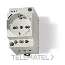 Toma de corriente para armarios eléctricos, Schuko + Bipaso Italiana, 16A, 230V AC, color gris claro, con led indicador de tensión. con referencia 7U0082300010PAS de la marca FINDER.