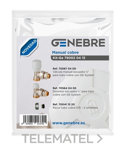 Kit GE manual cobre 705870400 + 705640400 + 700701520 con referencia 79002 04 15 de la marca GENEBRE.