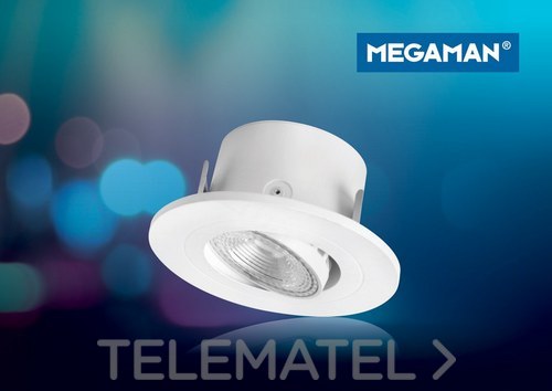 Downlight orientable ANNA 5W 2800K blanco con referencia 53860 de la marca MEGAMAN.