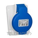 Base empotrar inclinada 65x85 16A 2P+TT 200-250V IP44 azul con referencia PKF16F423 de la marca SCHNEIDER ELECTRIC.