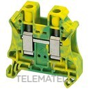 Borne conexión tornillo tierra 2 puntos 10mm² verde / amarillo con referencia NSYTRV102PE de la marca SCHNEIDER ELECTRIC.