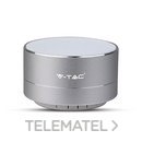 Altavoz Bluetooth de metal Mic & tarjeta TF batería 400mah color plateado con referencia 7713 de la marca V-TAC.