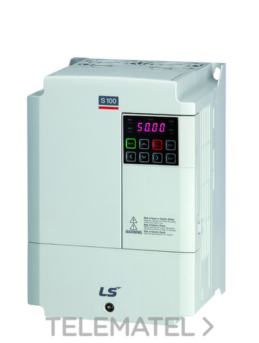 Convertidor de frecuencia LSLV0004S100-2EONNS 2x230V 0,4Kw S100-2 trifásico 200~230V con referencia 6030000100 de la marca VMC.