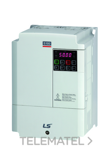 Convertidor de frecuencia LSLV0015S100-2EONNS 2x230V 1,5Kw S100-2 trifásico 200~230V con referencia 6030000300 de la marca VMC.